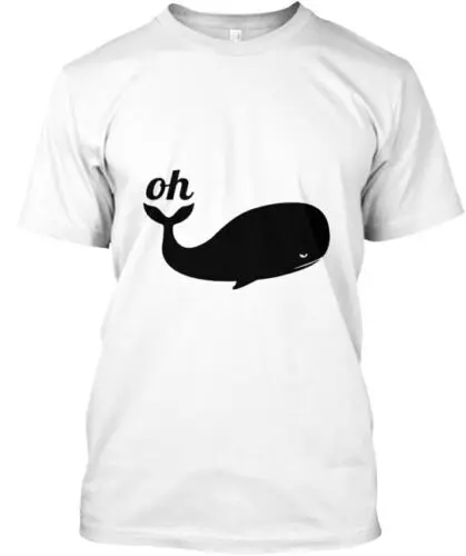 Oh Whale White T-Shirt Made in the USA Size S to 5XL