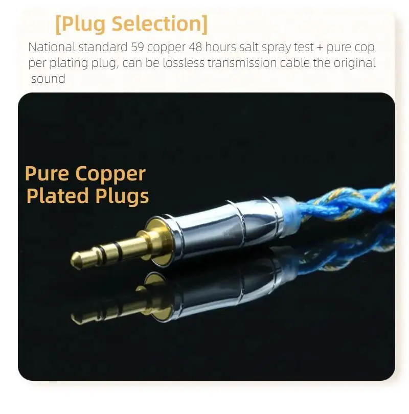 IvipQ-535 4-adriges HIFI-Kopfhörer-Upgrade-Kabel mit 0,78 2PIN/MMCX/Recessed-0,78 2pin, anwendbar für MOONDROP AKG – Detail 5