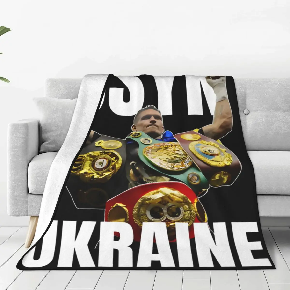 Oleksandr Usyk Boxing King Blanket Flannel Decoration Ukraine Boxer Multifunction Super Soft Throw Blanket for Bed Car Bedspread