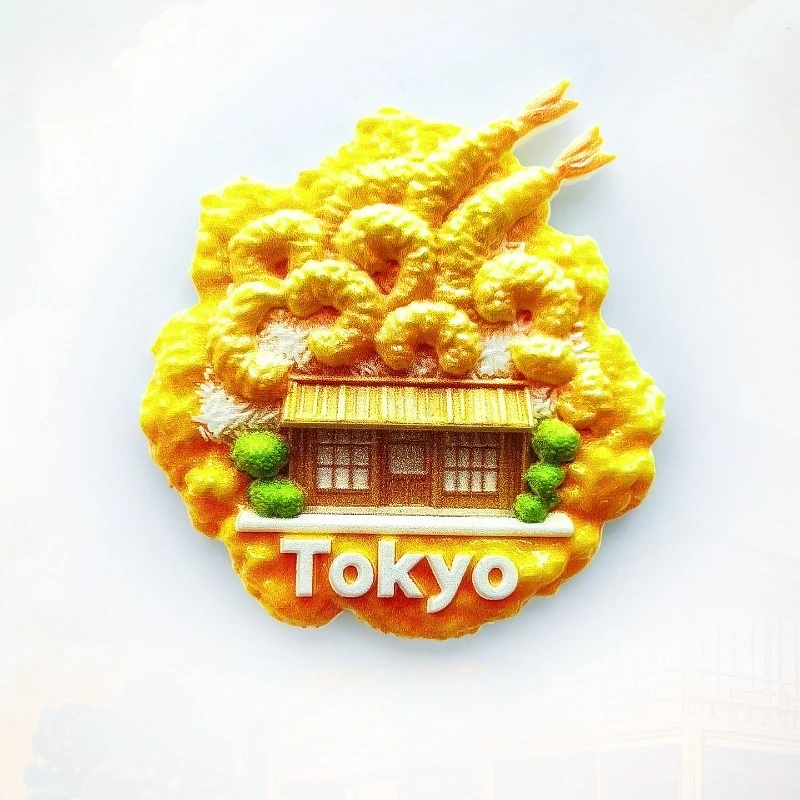 Tokyo Tempura Fridge Magnet - Authentic 3D Restaurant Souvenir Unique Japanese Foodie Gift for Travel & Kitchen Decor