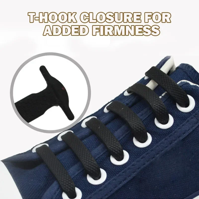 16 Stück Elastische Silikon-Schnürsenkel ohne Binden, Unisex Dehnbare Schuhbänder für Alle Sneaker, Modische Gummiband-Schnürsenkel – Detail 16