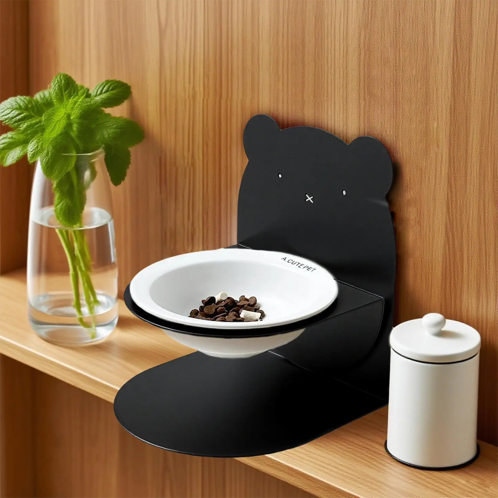 وعاء قطط جاف وطب وعاء طعام وعاء قطط الحيوانات طبق سيراميك الارتفاع قابل للتعديل وجبة حامل للداخلية في الهواء الطلق جرو هريرة صحية