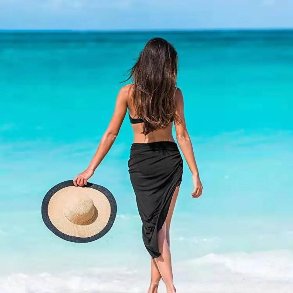 

Women Long Sarong Wrap Skirt Sheer Swim Cover Up Beach Scarf Vacation Elegant Lightweight