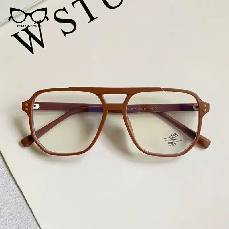 2024 Fashion Anti-blue Light Glasses Men Women Transparent Computer Glasses Frame Retro Myopia Glasses Square Eyeglasses