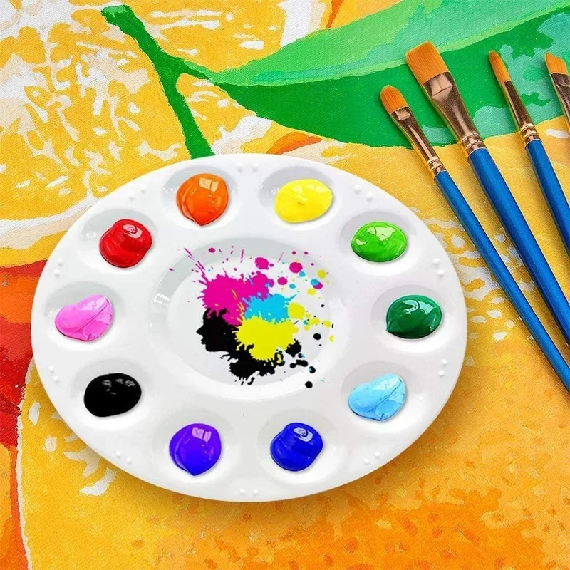 

10 Grid Mini Circular Color Palette Childrens Acrylic Watercolor Color Palette Pigment Tray/Set of 15