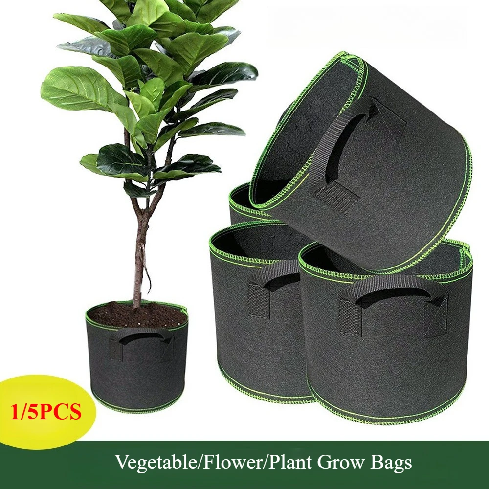 

Fabric Plant Pots Grow Bags 3/5/7/10 Gallon Gardening Vegetable Tomato Strawberry Growing Planter Garden Potato Planting Pots
