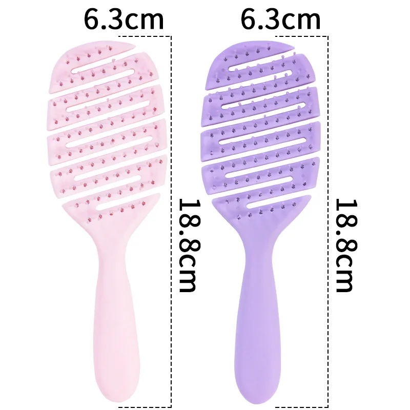 Pink Blue Yellow Hollow Non Knotting Hair Comb Elastic Comb Hair Brush Children\'s Soft Tooth Comb No Harm To Hair Massage Scalp