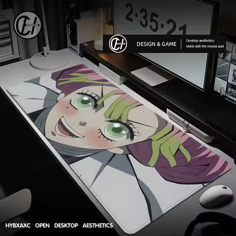 Demon Slayer Kimetsu Kanroji Mitsuri Mousepad Computer Office Game Table Mats XXL Rubber Anti-slip Gaming Keyboard Long Desk