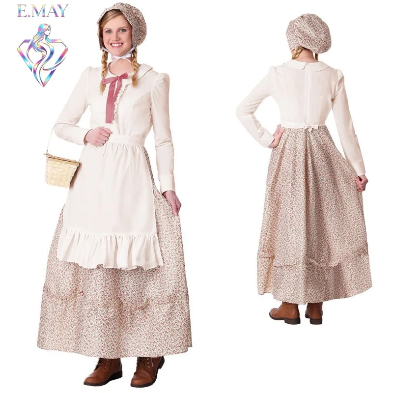 

Countryside Style Farm Themed Halloween Costume Maid Dress Wolf Grandmother Cotton Women's Clothing Fashionable Sta...