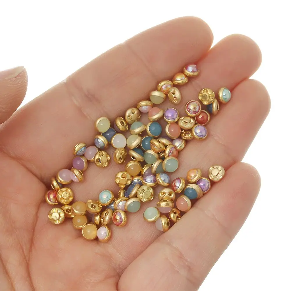 20/40 Pcs 4mm Mini Doll Buttons Ultra-small Pearl Buckle Belt Buckle Doll Shoes Buckle DIY Doll Clothing Buckles Accessories