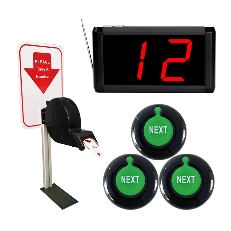 

Aluminium Alloy 2 Digit Number Screen NEXT Counter Button Ticket Dispenser Queue Wireless Calling System Service Station