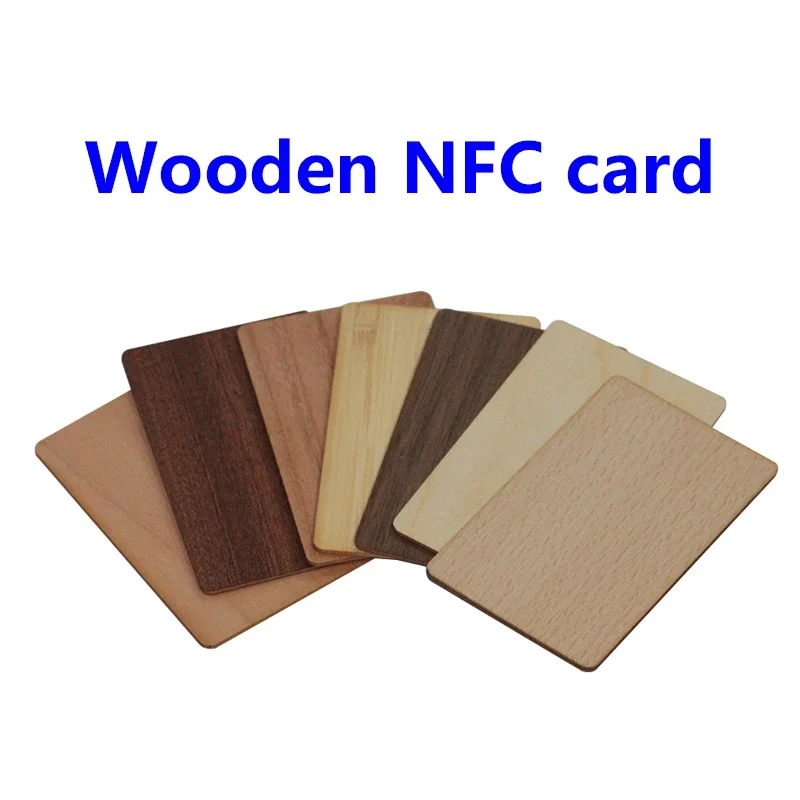 

100PCS Waterproof Natural Wooden NFC 213 RFID Blank Tag Business Card High Quality Access Control Card