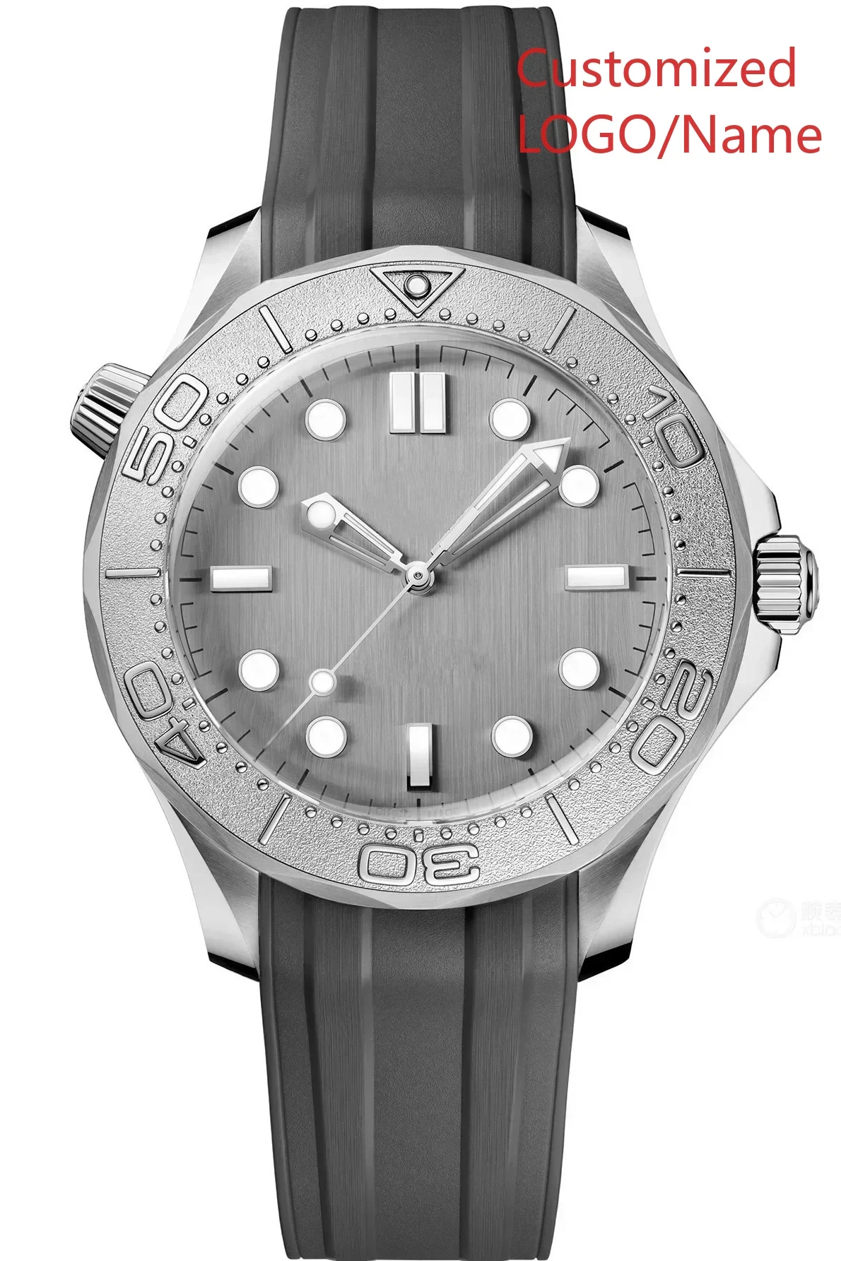 Reloj mecánico automático de lujo para hombre, acero inoxidable 904L, oro rosa, bisel de cerámica verde, correa de goma de zafiro personalizada