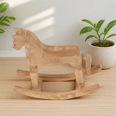 

18x6x18cm Wooden Rocking Decor Craft Safe for Kids Gift Table Decoration Art Collection Appreciation Birthday
