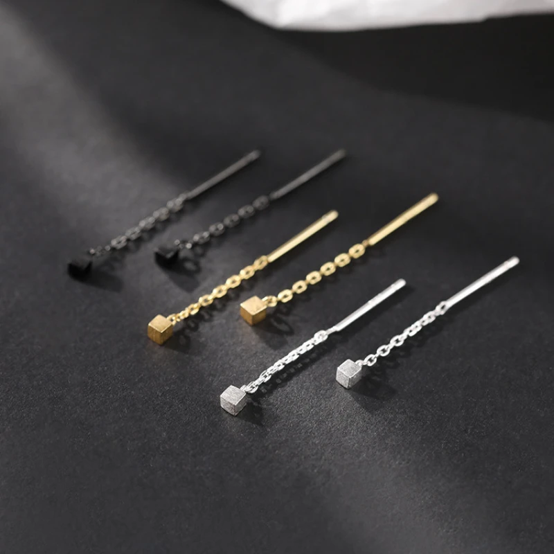 New Fashion Little Squre  Drop Long Hanging Earrings for Women Elegant Girl Tassel Earring Stylish Jewelry Personality Gift