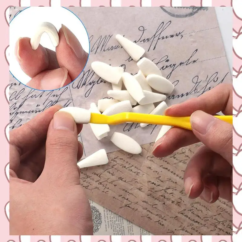 HHTL Paper Art Blending Stumps Sketch Drawing Tools, 80 Pcs Art Blenders Stumps Sketch Sponge Wiper Heads, Sketch Trimmer