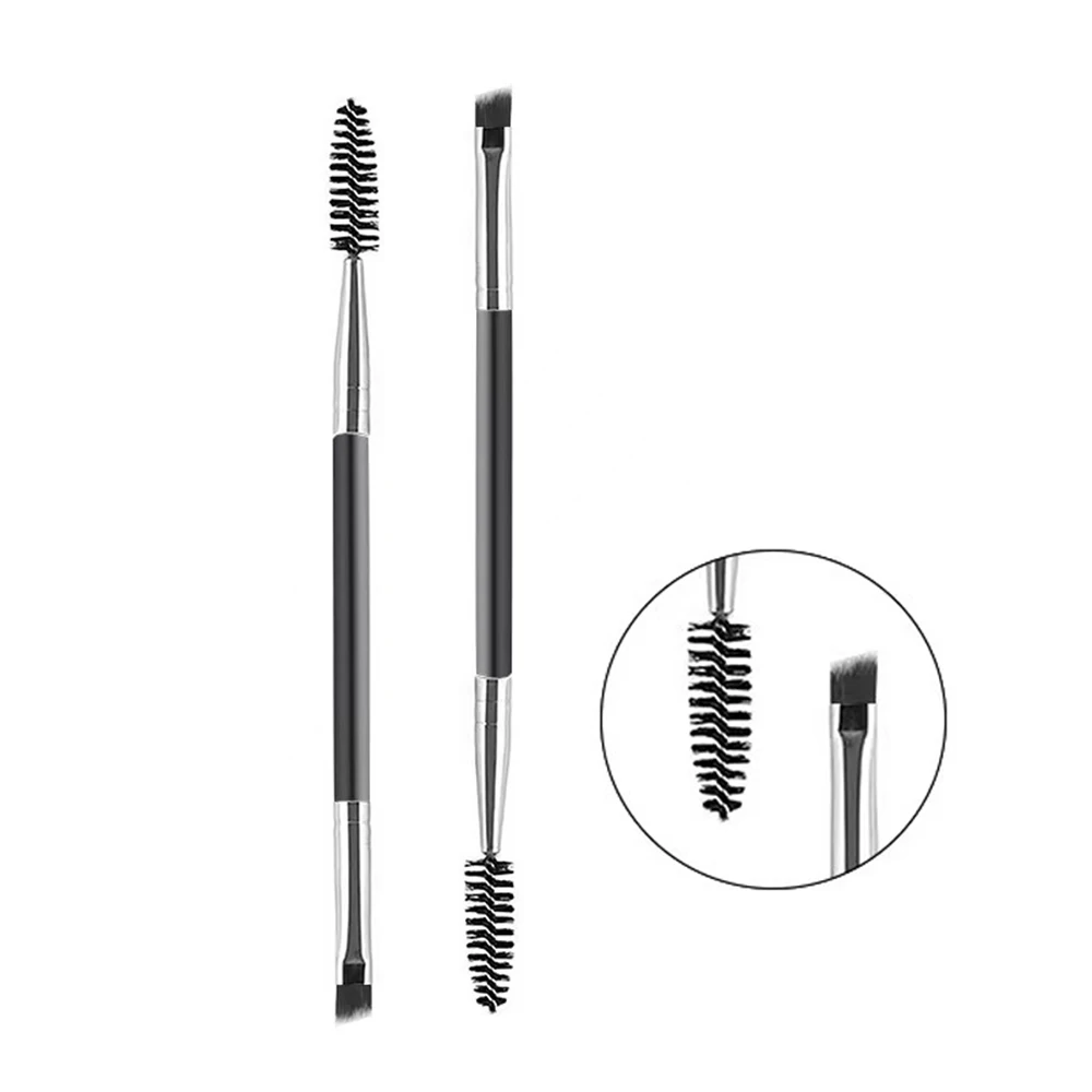 Professional Double-Ended Angled Eye Brow Brush and Spoolie Brush