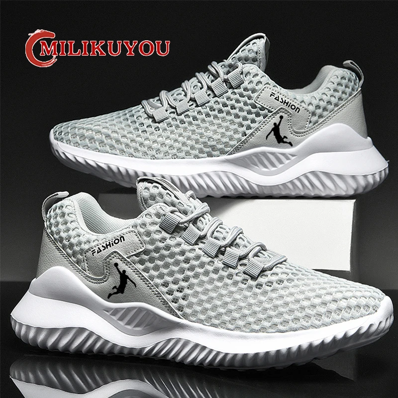 

New Summer Men's Flying Weaving Sneakers Fashionable All-Match Running Shoes Male Lightweight Mesh Breathable Jogging Tennis2024