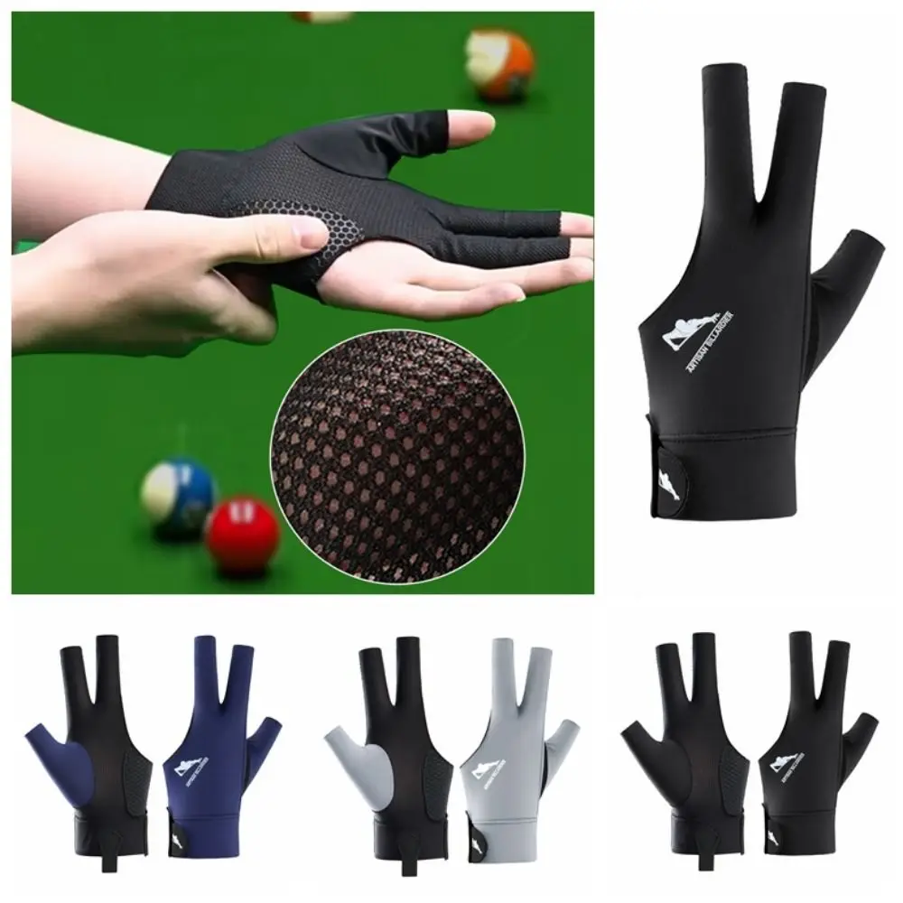 Anti-sweat Billiards Gloves Elasticity Non-slip Three Finger Gloves Wear-resistant High Elastic Open 3 Fingers Gloves