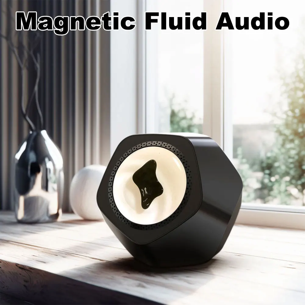 Ferrofluid Speaker with Music Rhythm Desktop Music Mate Dancing Ferrofluid BT Speaker for Home Office Decor