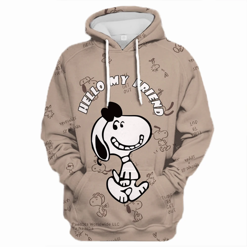 

Women's Long Sleeve Snoopy Cartoon Scream Top Casual Hoodless Sweatshirt Crew Neck Jacket For Autumn Winter