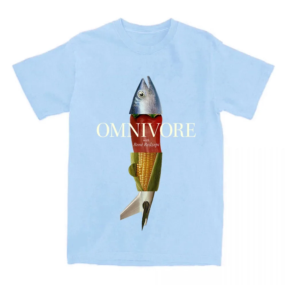 Unisex Streetwear Stampa TV Omnivore Pesce T-shirt grafica Manica corta in cotone Allentato Magliette maschili O-Collo Abbigliamento Moda Uomo Tees