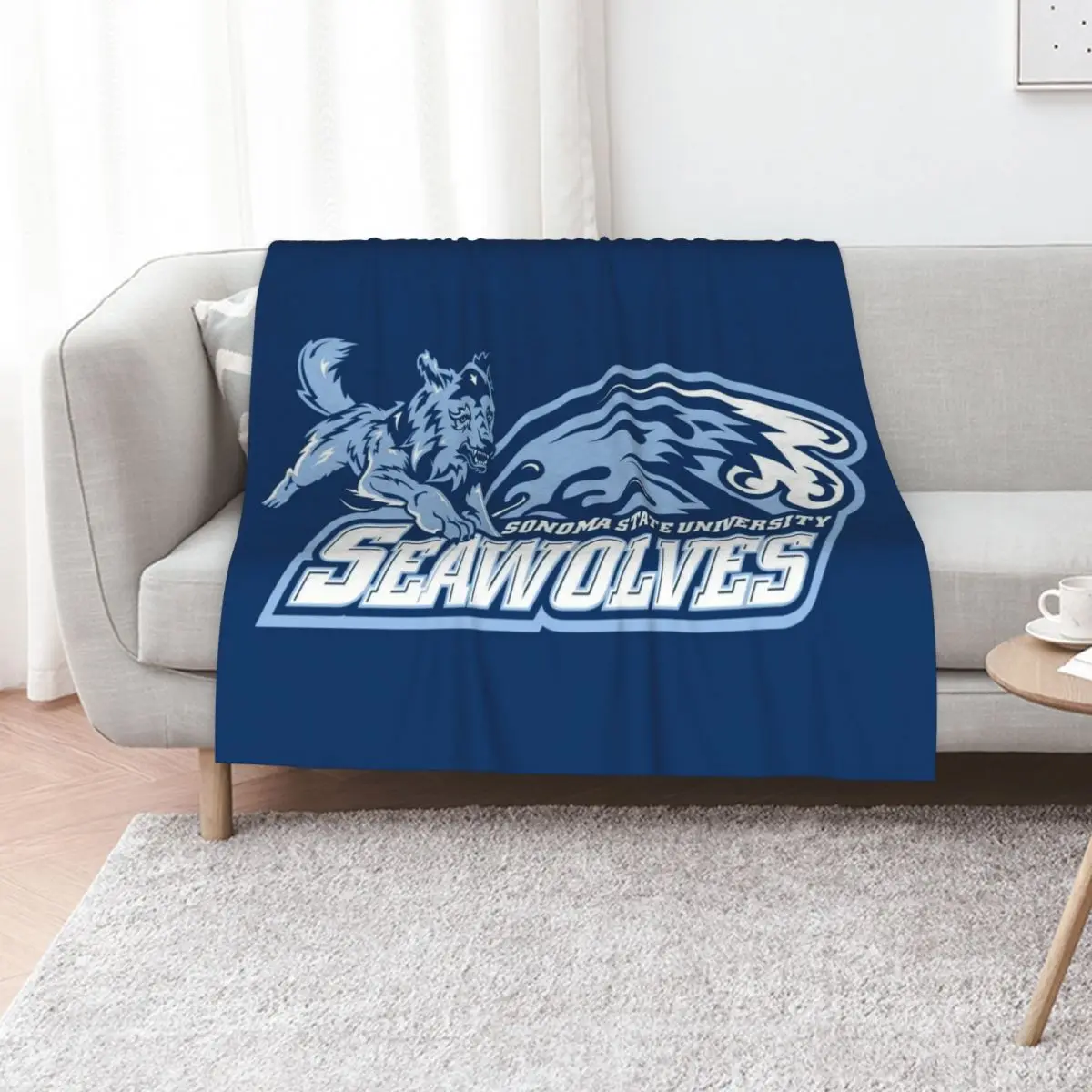 SSU The Seawolves, Sonoma State University California Throw Blanket Designers Cute Blankets For Bed Hairy Blankets