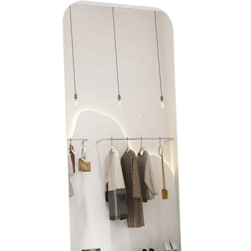 

Floor fitting mirror Nordic Internet celebrity clothing store dressing whole body household light luxury metal