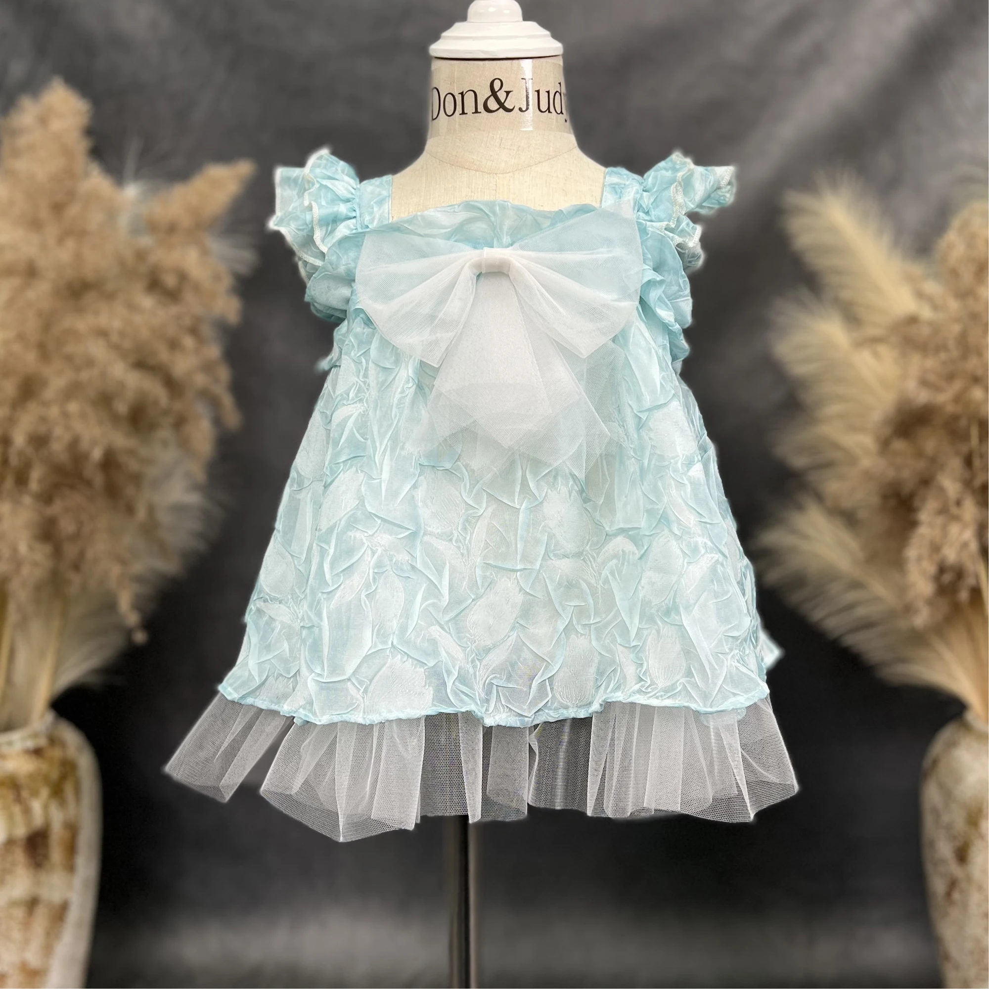 Don&Judy Newborn Photography Dress Tulle With Bow Infant Baby Photo Shoot Props Girls Princess For Birthday Wedding Gowns Outfit