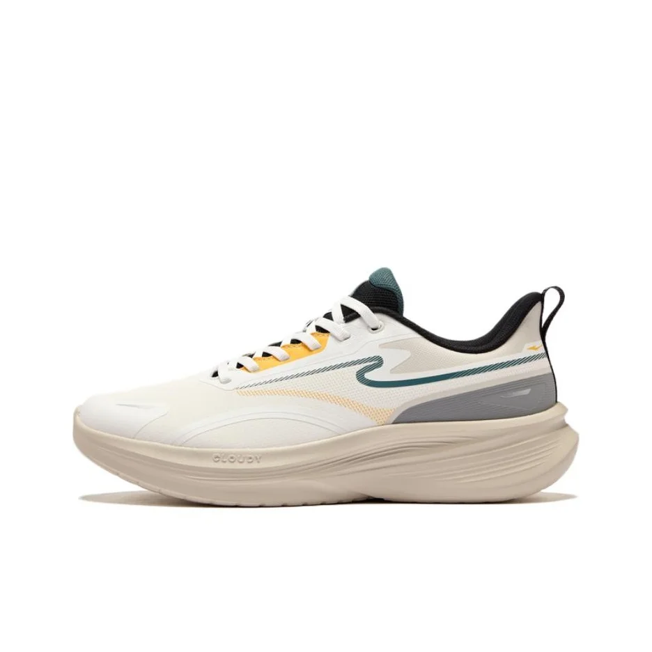 Erke Running Shoes Men's Low Top Microcrystal White/Medium Gray 51126303118-001