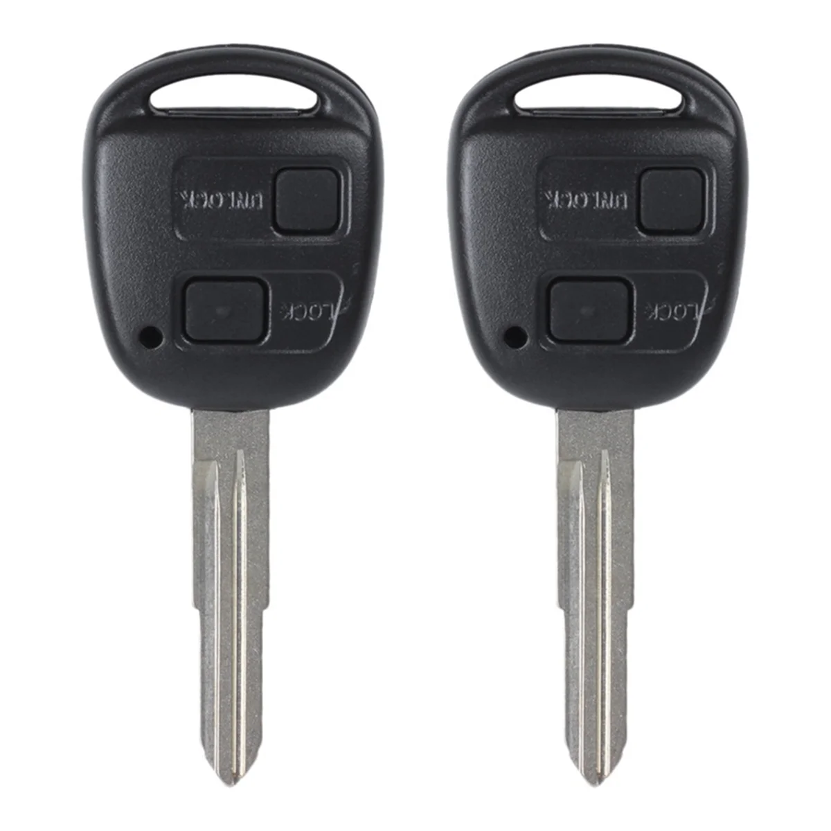 2Pcs Car 2-Button Remote Control Key Shell Mechanical Key for Toyota Camry Overbearing Highlander Camry