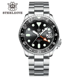 STEELDIVE Official GMT Watch SD1994 Ceramic Bezel 4 Pointers NH34 Movement Swiss Luminous 300M Waterproof Mechanical Wristwatch