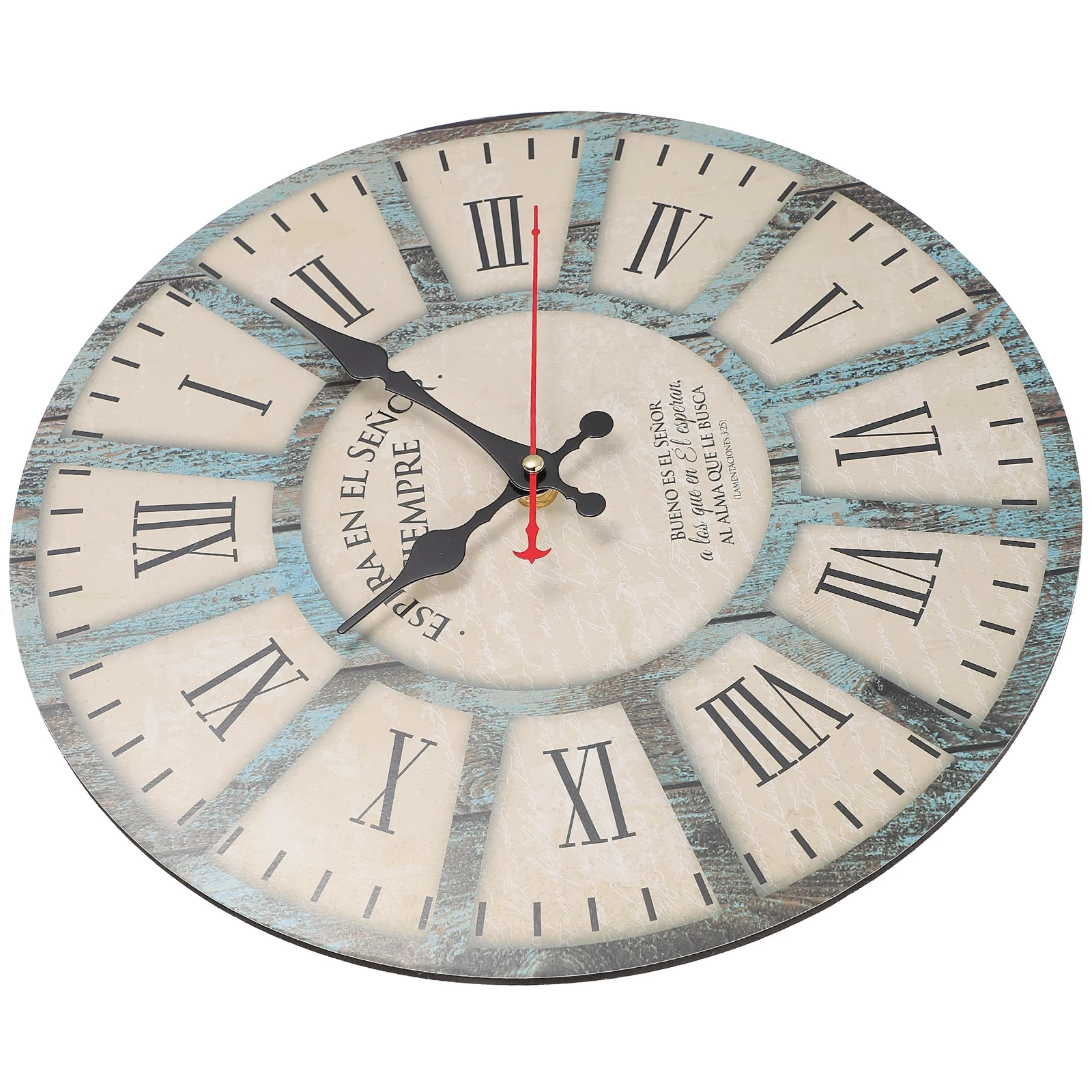 

Clock 14 Inch Round Mute Wall Clock for Living Room Bedroom Home Decor Powered Wooden Plastic Stylish