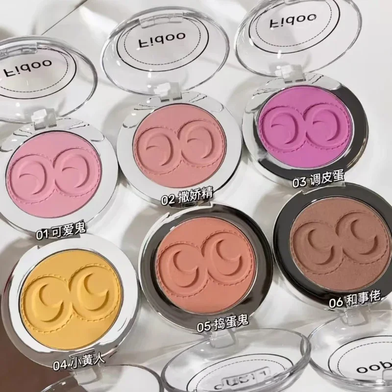 Fidoo Cosmetics Mochi Poke Blush Fango Monocromatico Nebbia morbida Evidenzia Contorno naturale Blush Trucco viso delicato e carino a lunga durata