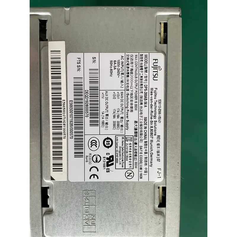 for Fujitsu DPS-300AB-56A 300W Power Supply Unit S26113-E Replacement PSU for Server Workstation Compatible Model