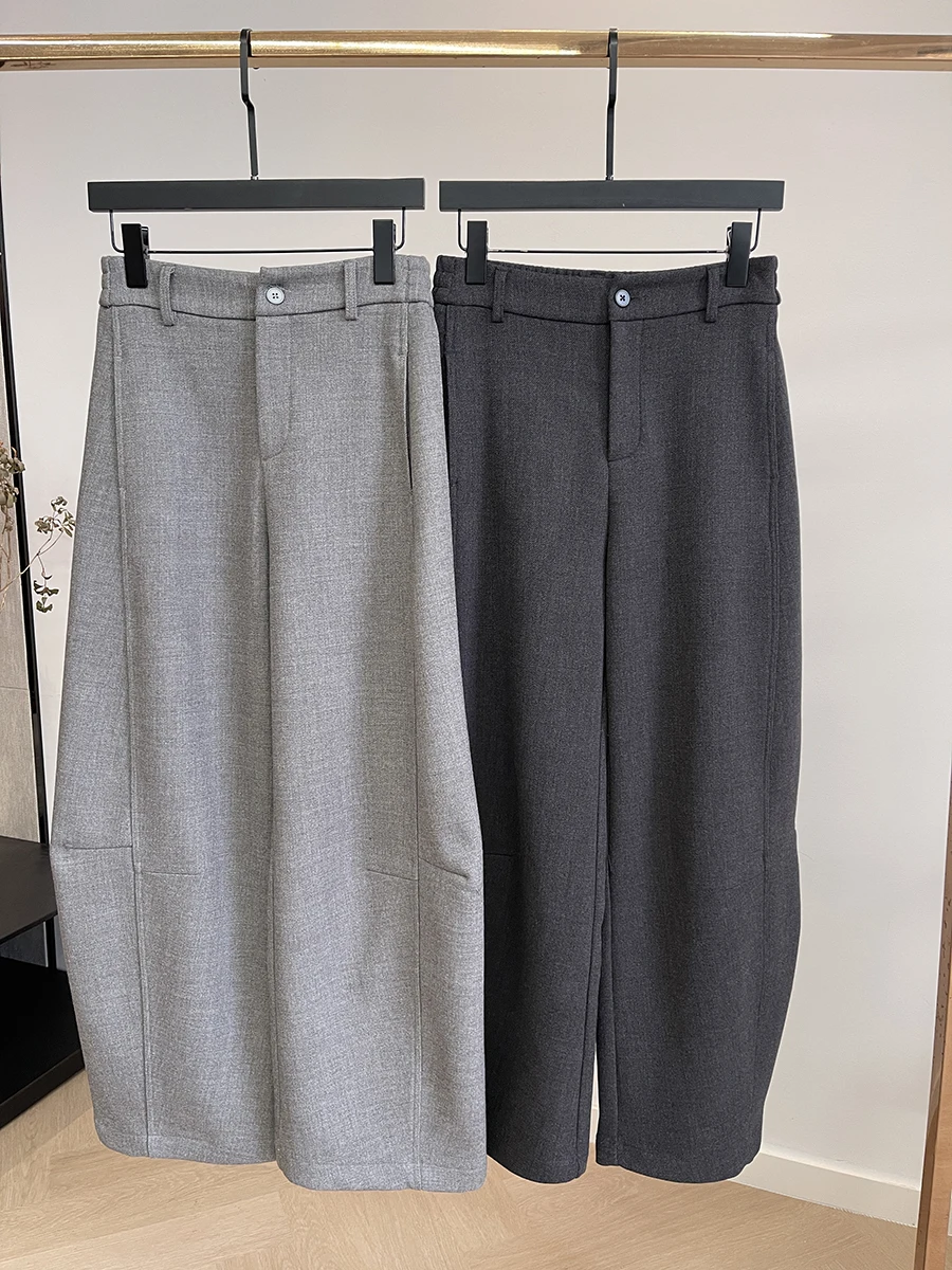 Pantalones Casuales de Pierna Ancha Thiened Fce, Cintura Elástica, Estilo Holgado, Pantalones Largos Cómodos de Cintura Alta
