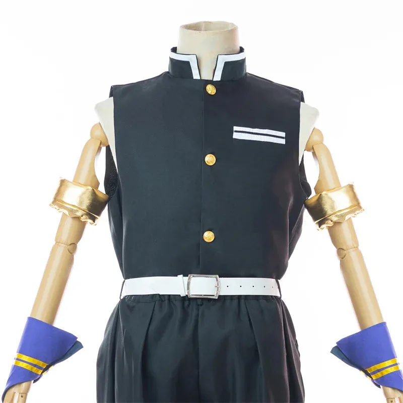 ROLECOS аниме Kimetsu no Yaiba косплей костюм Uzui Tengen косплей костюм черное мужское кимоно костюм на Хэллоуин