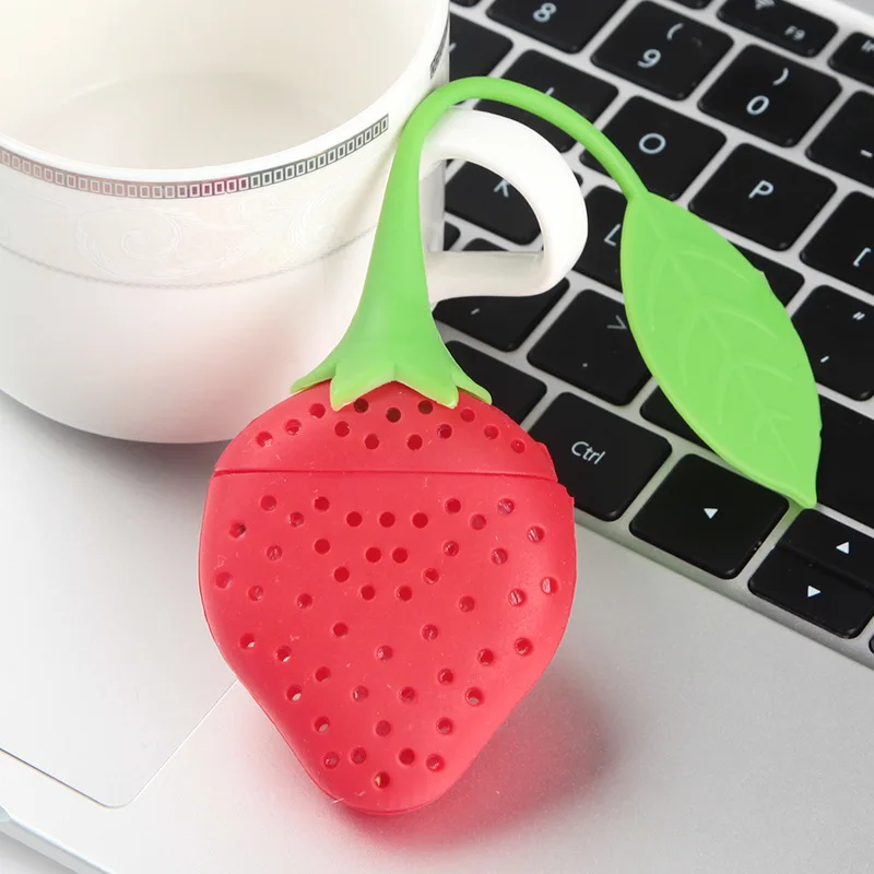 1 Pc Herbal Spice Filter Strawberry Tea Accessories Kitchen Tools Infuser Ball Leaf Strainer Strawberry Bag for Brewing Device