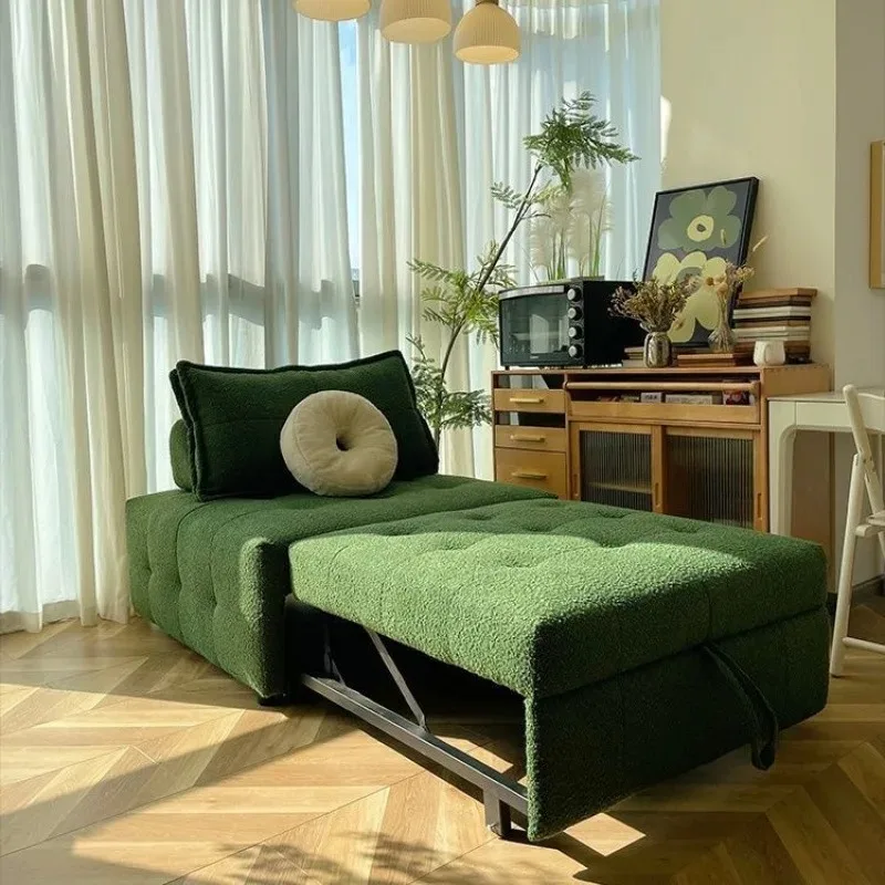 

Sofa bed folding dual-purpose sofa module combination cream small apartment bed bed single sand