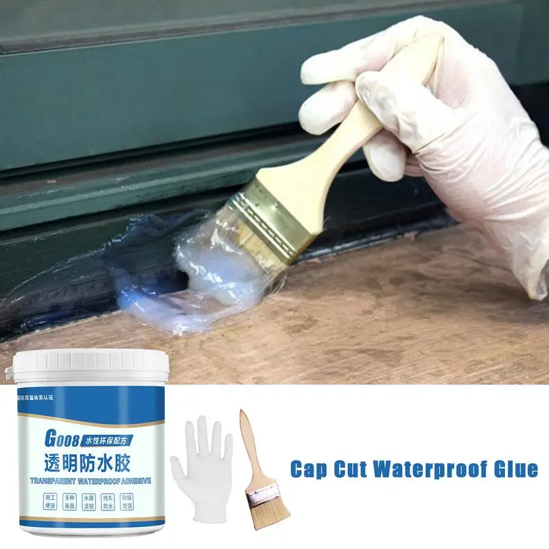 350/1000g Waterproof Coating Sealant Agent Transparent Invisible Paste Glue With Brush gloves Adhesive Repair Home Roof Bathroom