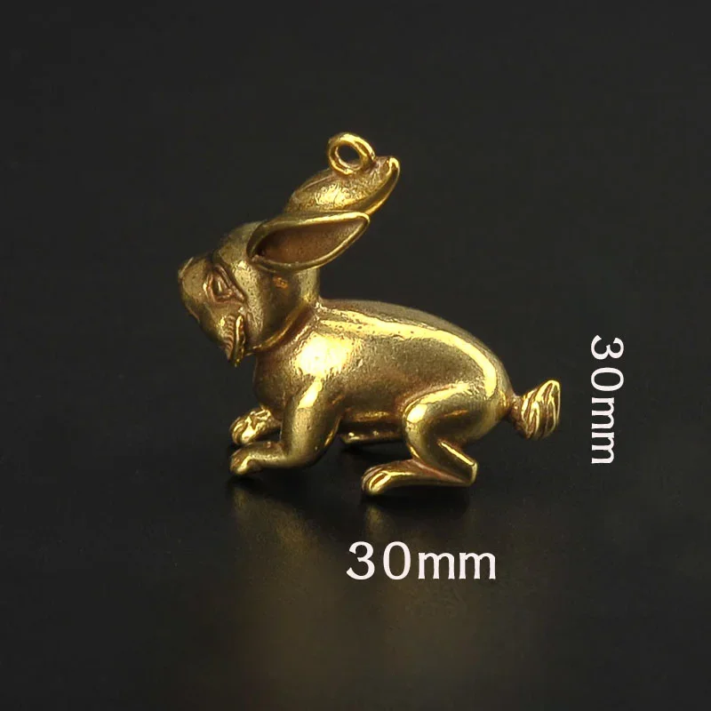 Brass Zodiac Rabbit Handmade Keychain Pendant Cute Couple Jewelry Car Keychain Trend Decoration