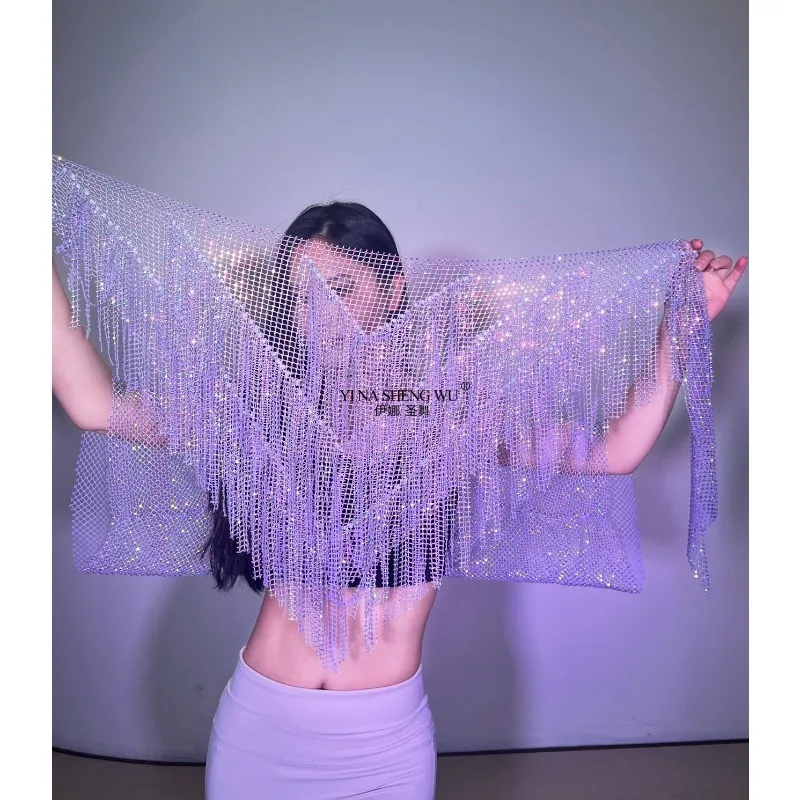 Women's Adult Children Belly Dance Performance Hip Scarf Elegant Triangle Tassel Waist Chain Stage Dance Buttocks Wrap Scarves F