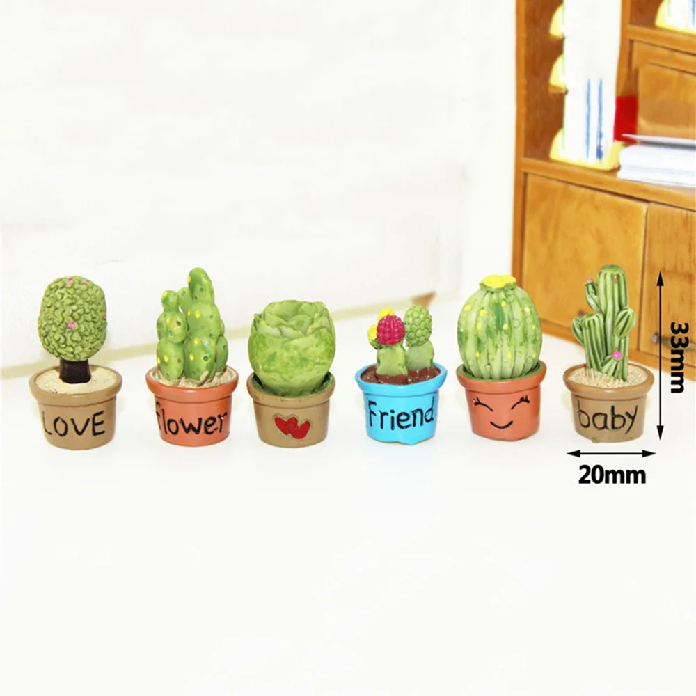 1/12 Doll House Miniature Succulent Potted Plant Simulation Bonsai Cactus Model Toy Mini Decoration Dollhouse Accessories