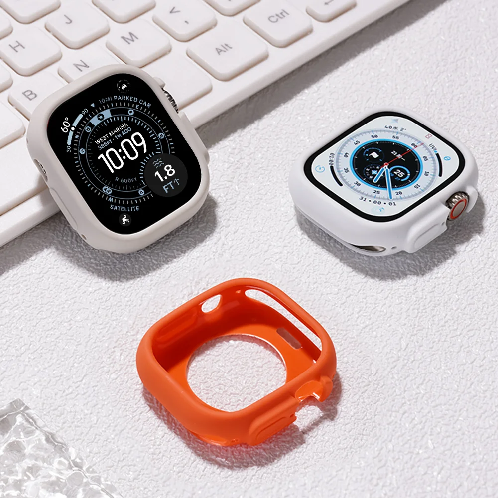 

Soft Silicone Case for Apple Watch Ultra 3 2 49mm Accessories All-Round Bumper Protective Cover iwatch band ultra2 ultra3 49 mm
