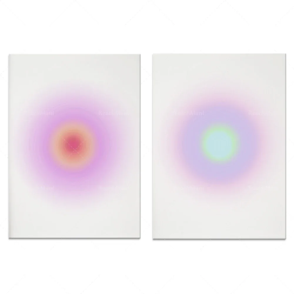 طباعة هالة ناعمة، ملصقات حديثة تدريجية، طباعة فنية جدارية كلاسيكية مخدرة، زخرفة جمالية ناعمة، فن روحاني