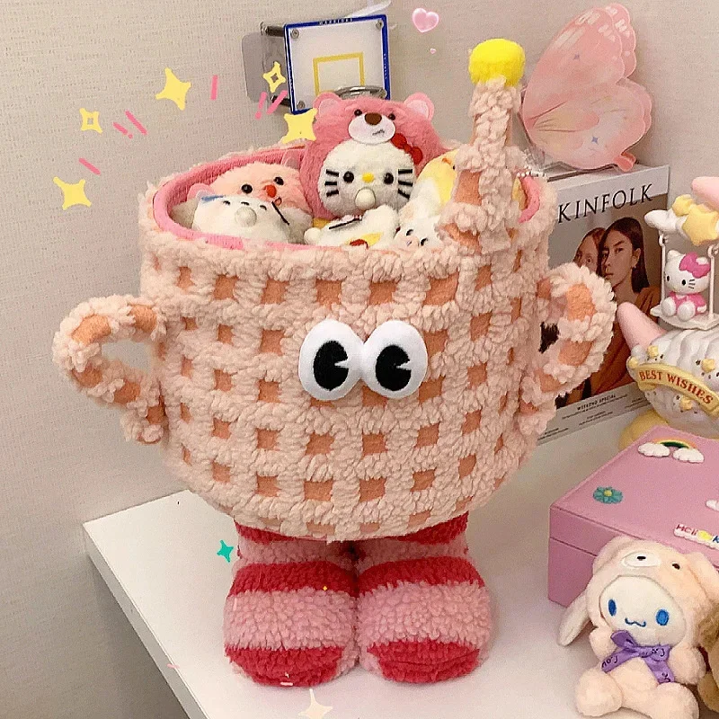 

New Dopamine Monster Cute Design Storage Basket Creative High Beauty Kawaii Home Decoration Storage Snacks Miscellaneous Items