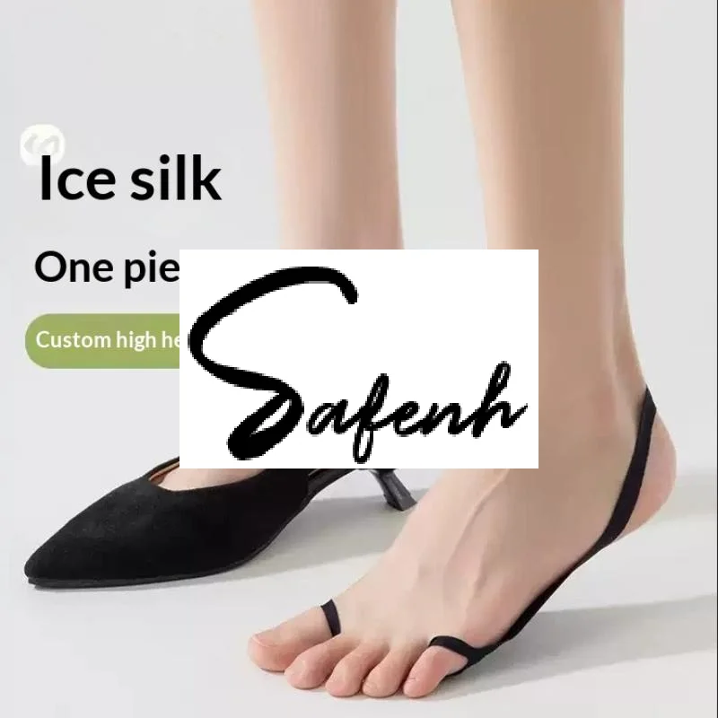 Thin Invisible Tank Socks Casual Cotton Open Toes Boat Socks Solid Color High Elasticity Ice Silk Split Toe Socks