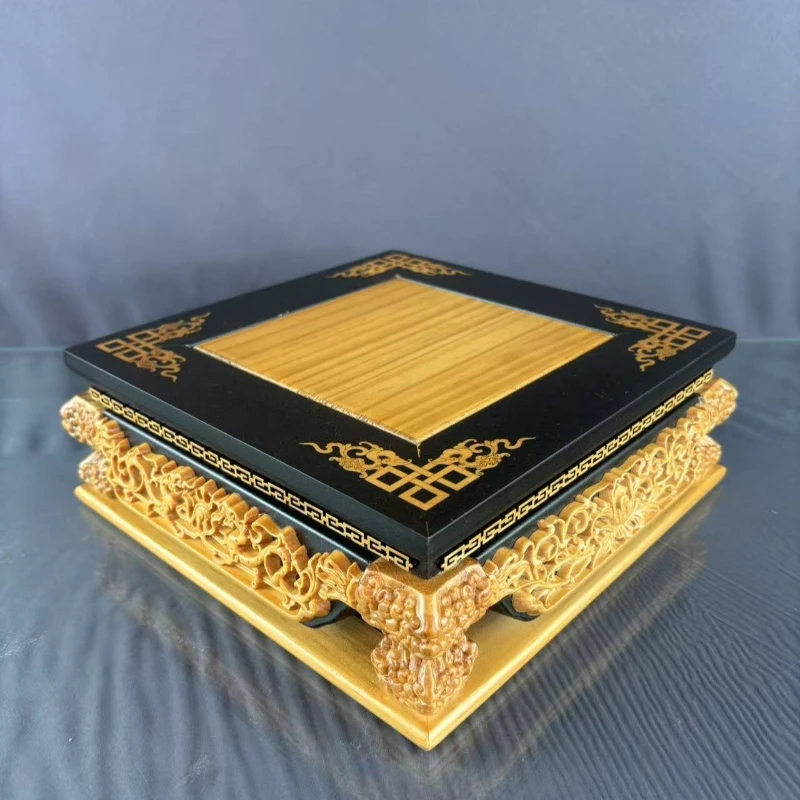 Wood carving base, several tables, statue pedestals, four-corner Buddha statues raised to offer thrones