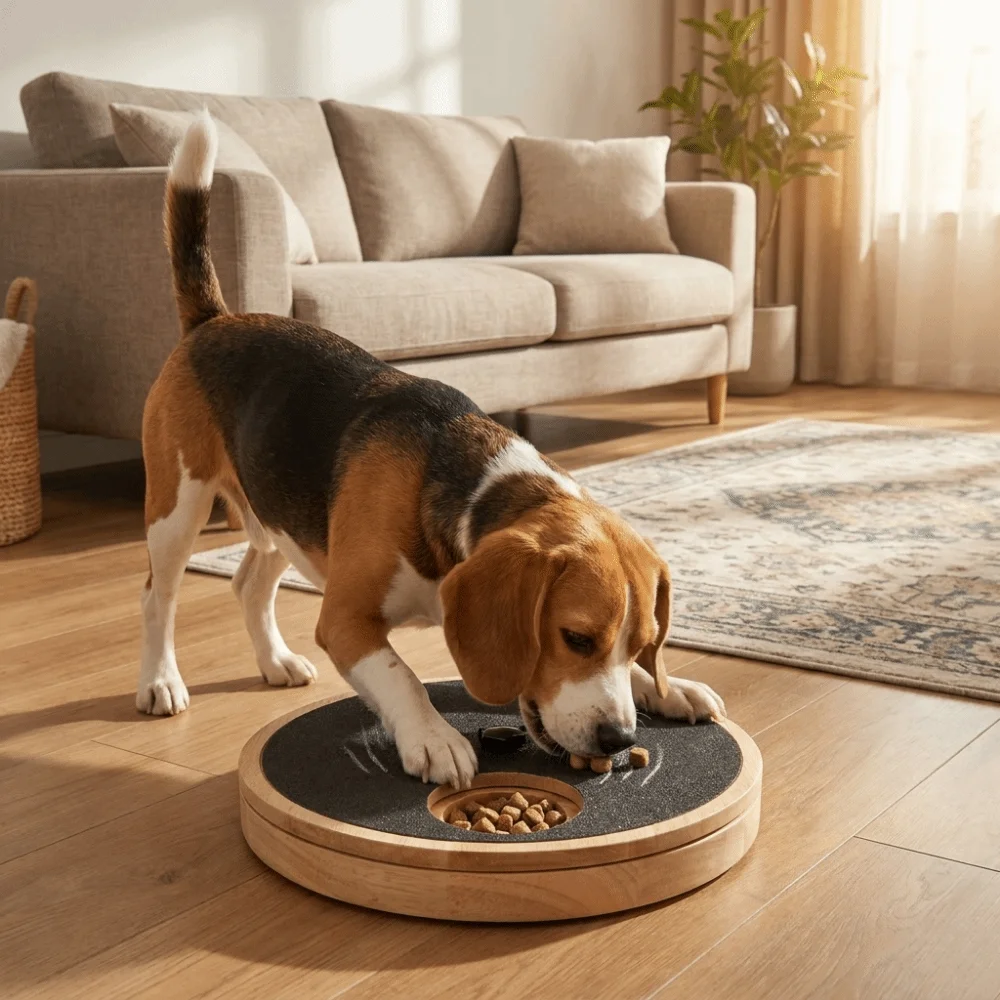 Rotating Dog Scratching Board Solid Wood Round Nail Scratch Pad Wear-resistant Non-Slip Dog Nail File Toy Pet Grooming