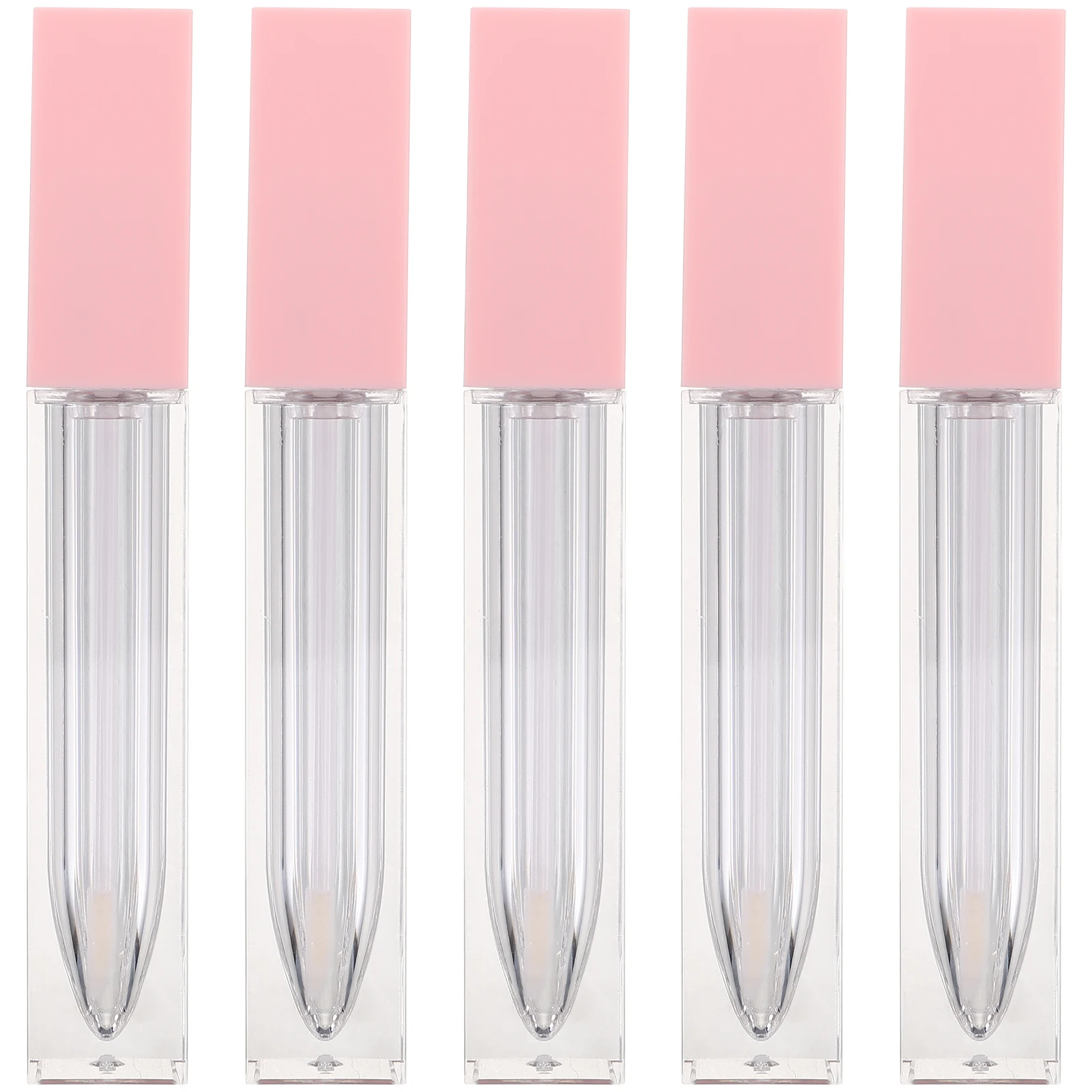 5 szt. 7ml Przenośne Butelki na Błyszczyk do Ust Wielokrotnego Użytku Kwadratowe Pojemniki DIY Makijaż Przezroczysta Tubka na Olejek do Ust Tubka na Błyszczyk